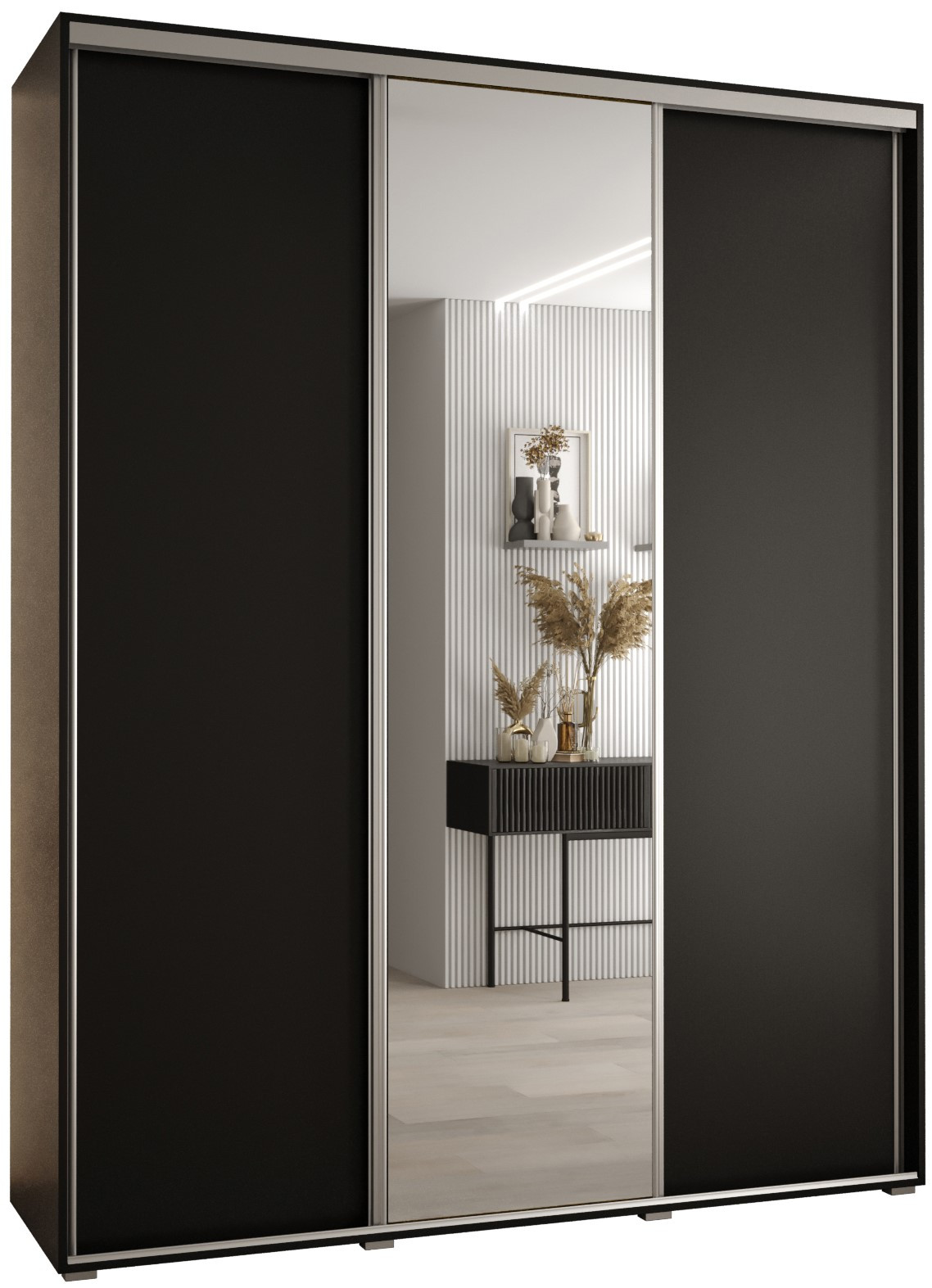 Szafa przesuwna 45 Cannes 3 200 czarny czarny srebrny