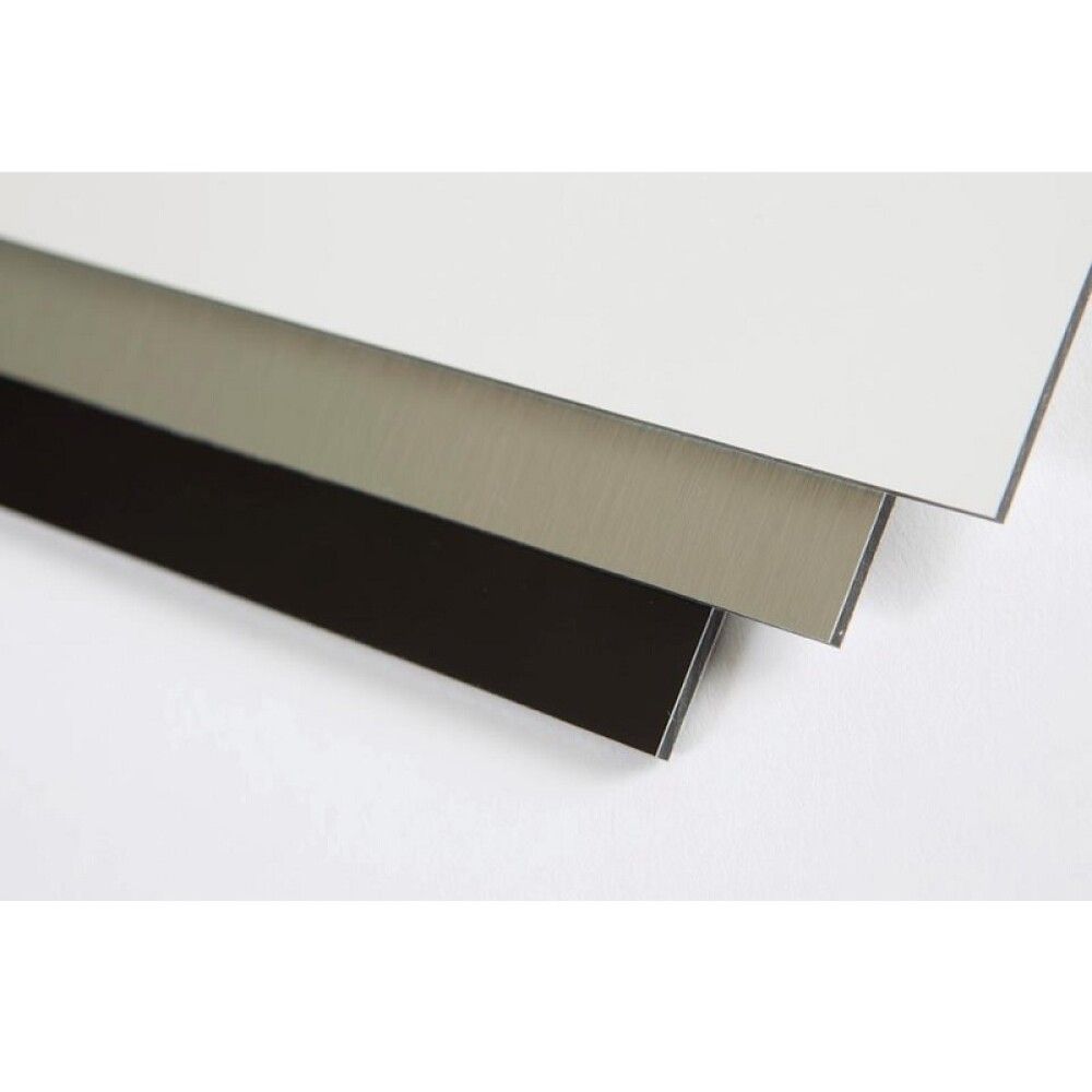 ALUMINIUMPLATE BØRSTET STÅL DIBOND 3X748X1000MM