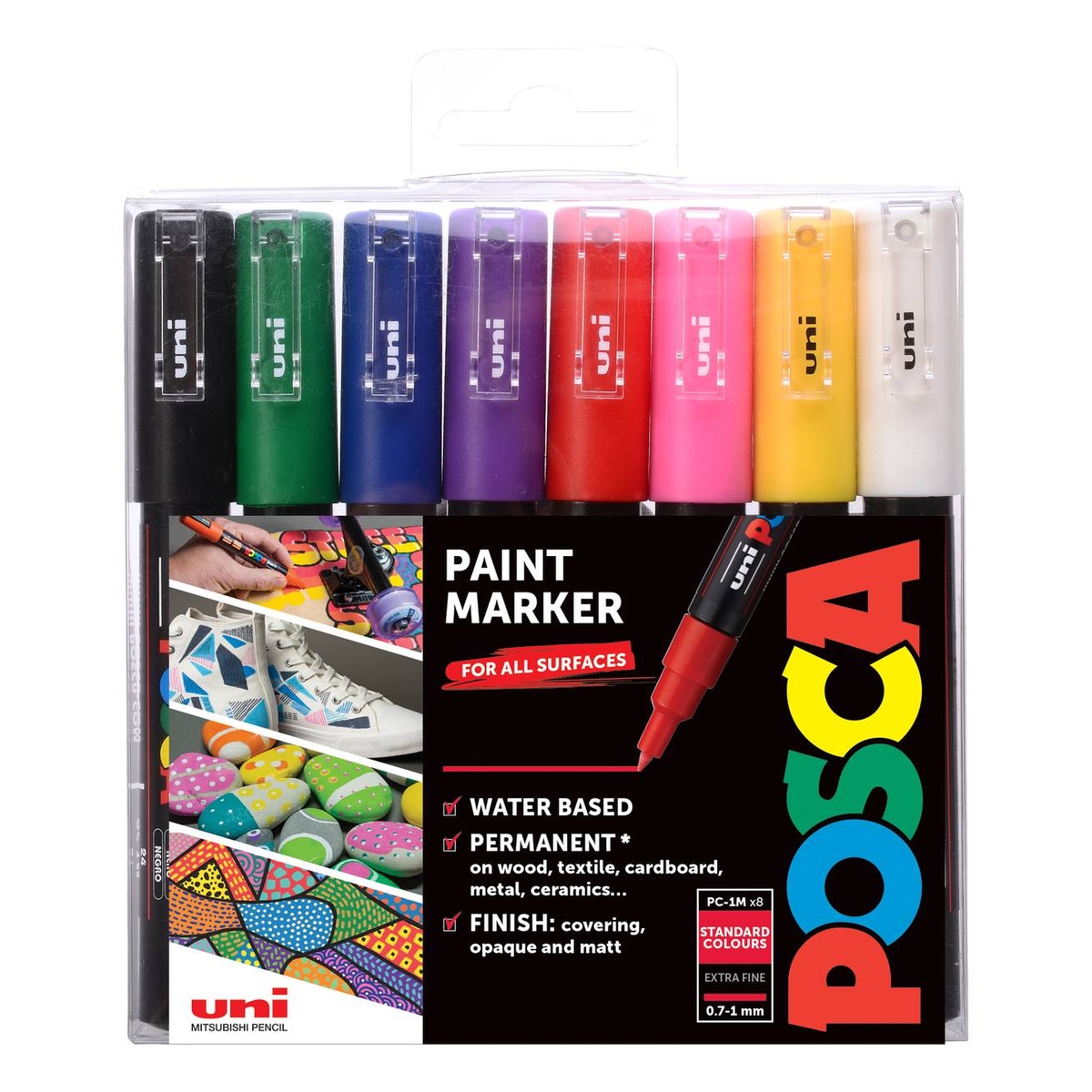 Uni-ball Posca PC-1M Marker Pens Starter Set 8 Pack