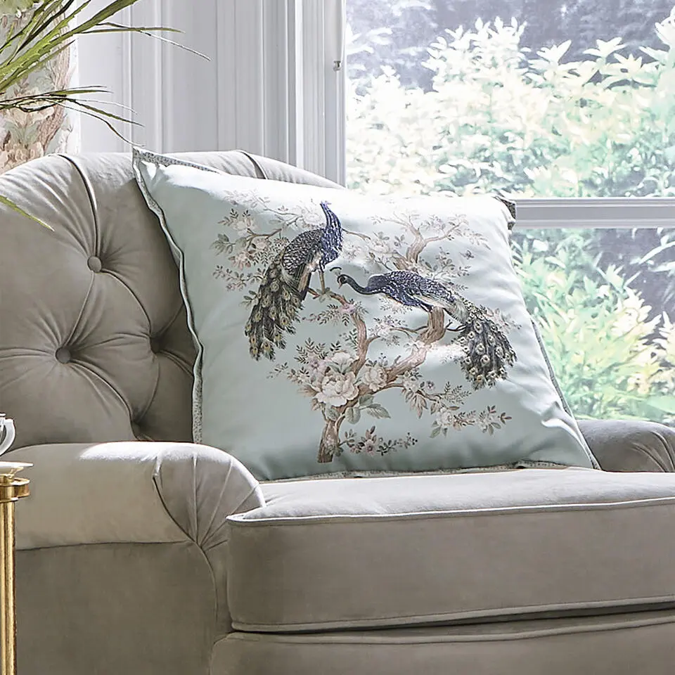 Laura Ashley - Belvedere Sierkussen - Dieren - 50x50cm - Groen