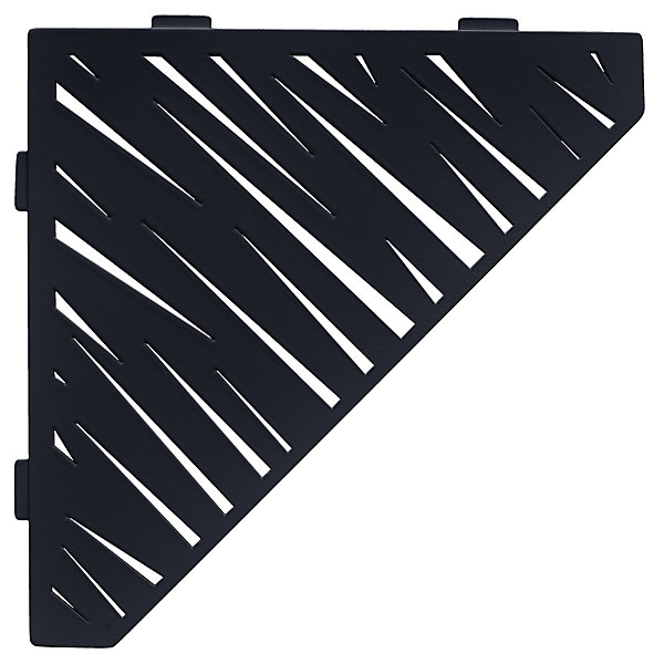 Etagère de douche en acier inox noir 24,7 x 20,4 x 2,9 cm x 2 mm - Pentagone design Tiger - fixation sans perçage