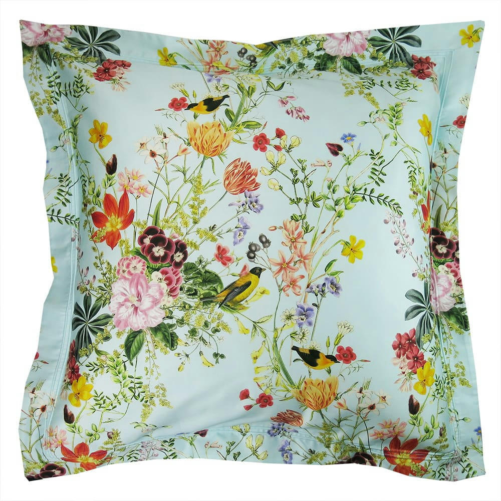 PRIMAVERA VERT D'EAU - Taie d'oreiller  satin de coton 120 fils/cm² multicolore 50x70