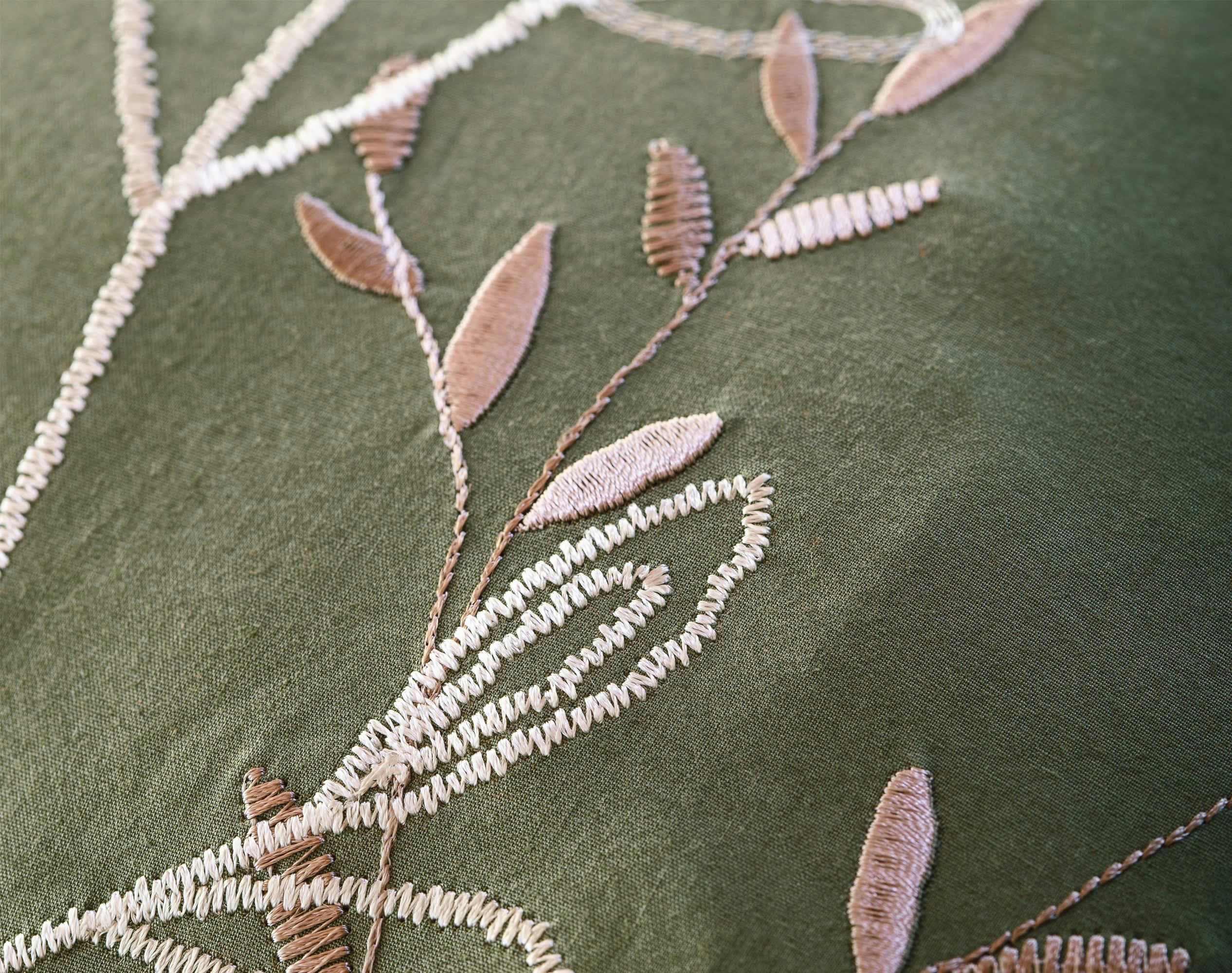 JULIE - Housse de couette 260x240 en percale de coton  vert kaki