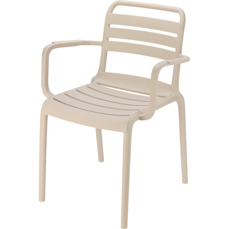 Fauteuil de jardin empilable beige