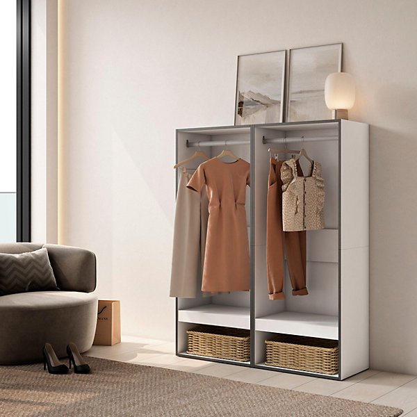 Armoire Vestiaire ouvert 120x35x145cm couleur blanc