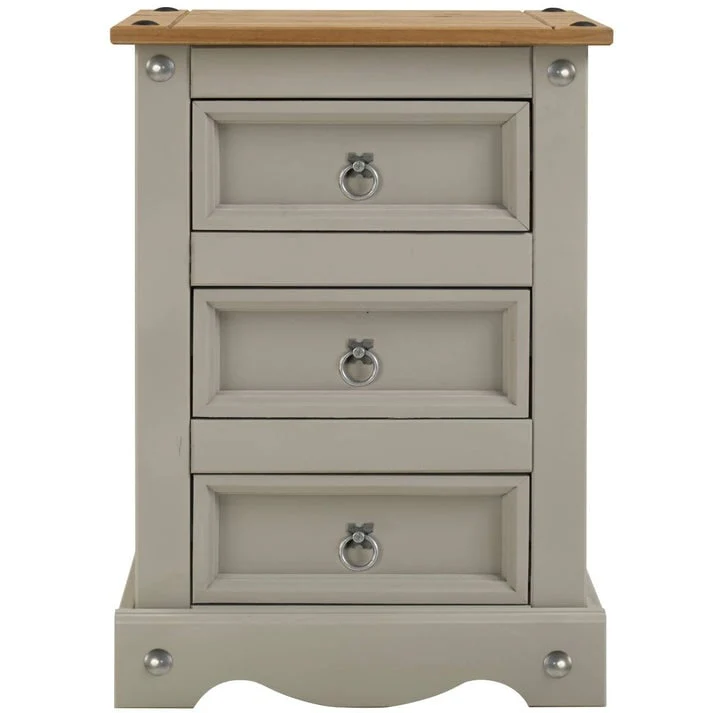 Wood Nighstand 3 Drawers Corona | Furniture Dash