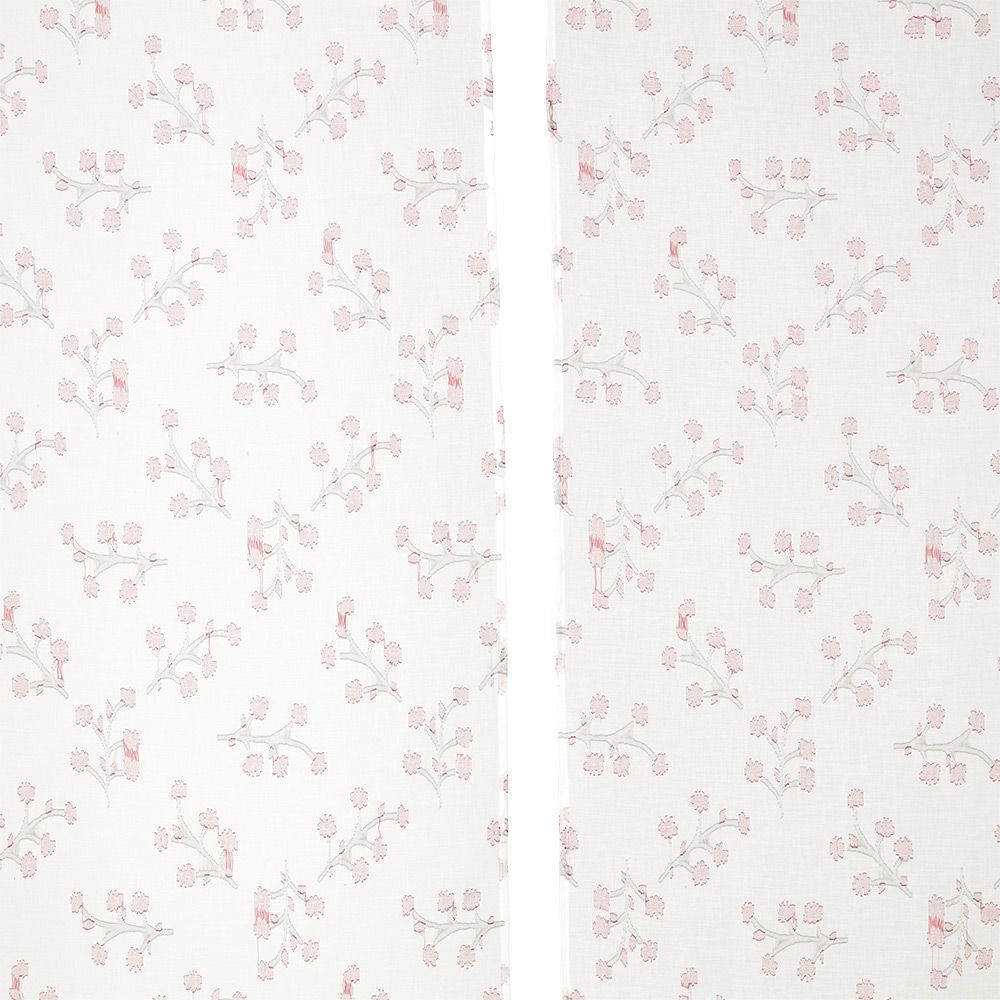 Vitrage blanc à fleurs 60X160cm x2
