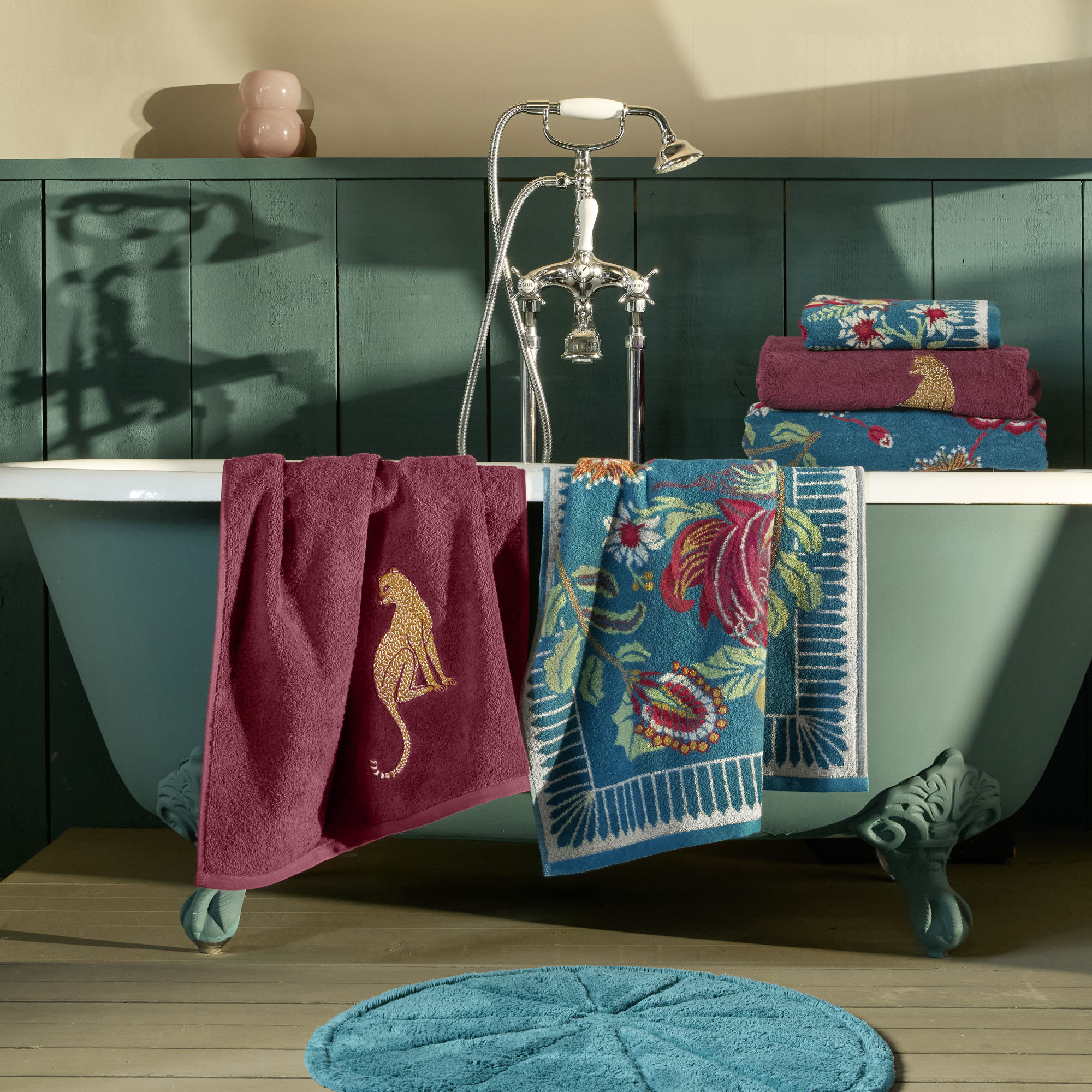 Drap de bain jacquardLotus en fleur