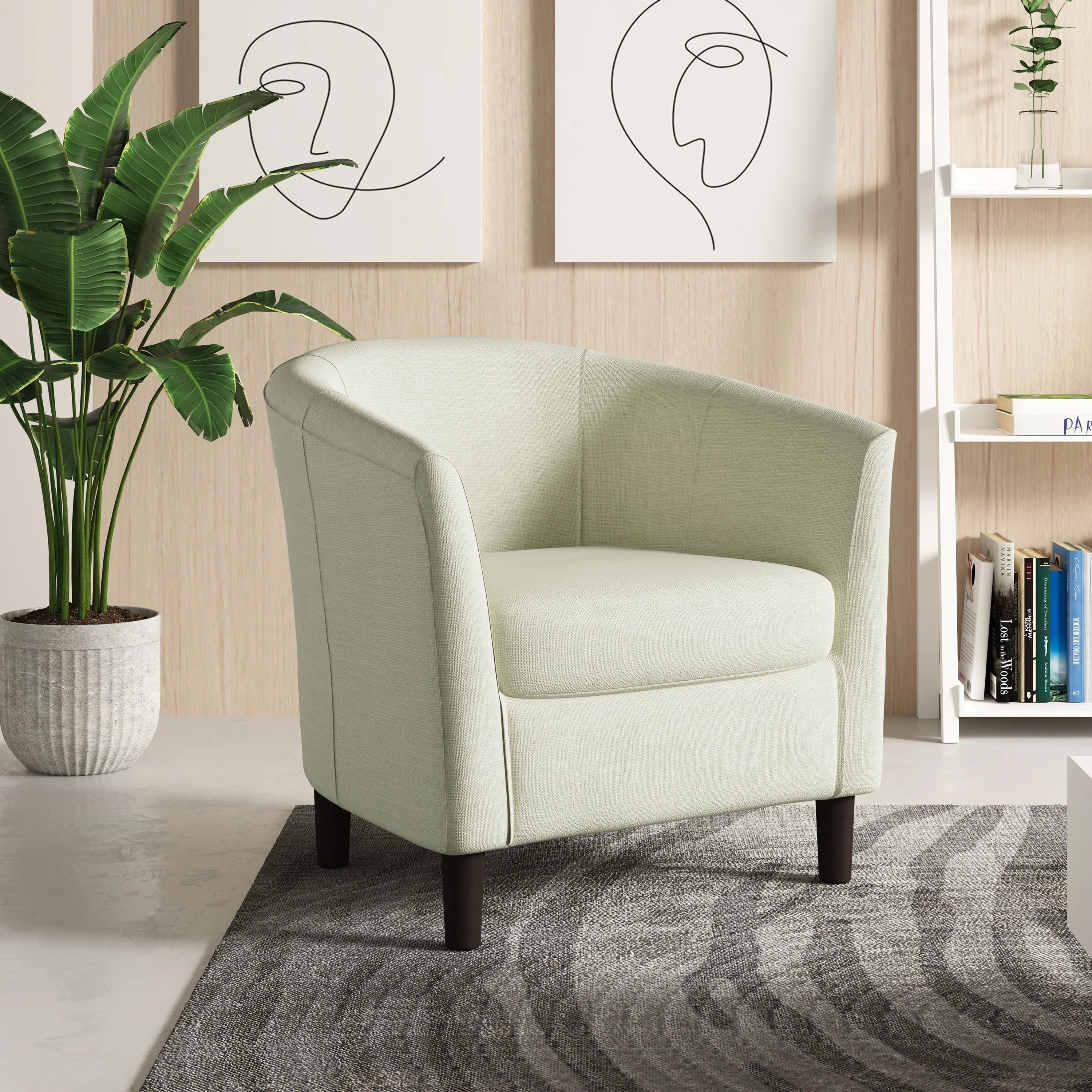 Modern Barrel Accent Chairs Cozy Armchair Club Chair
