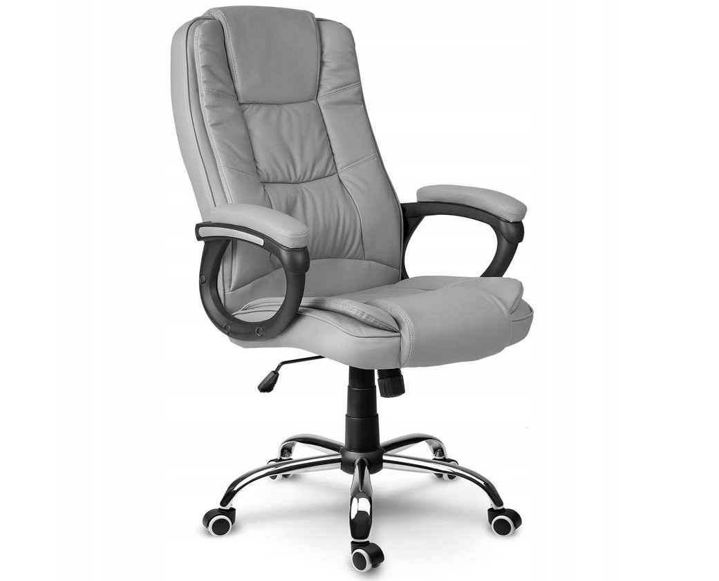 Fotel biurowy szary ergonomiczny komfortowy do pracy i relaksu STILO