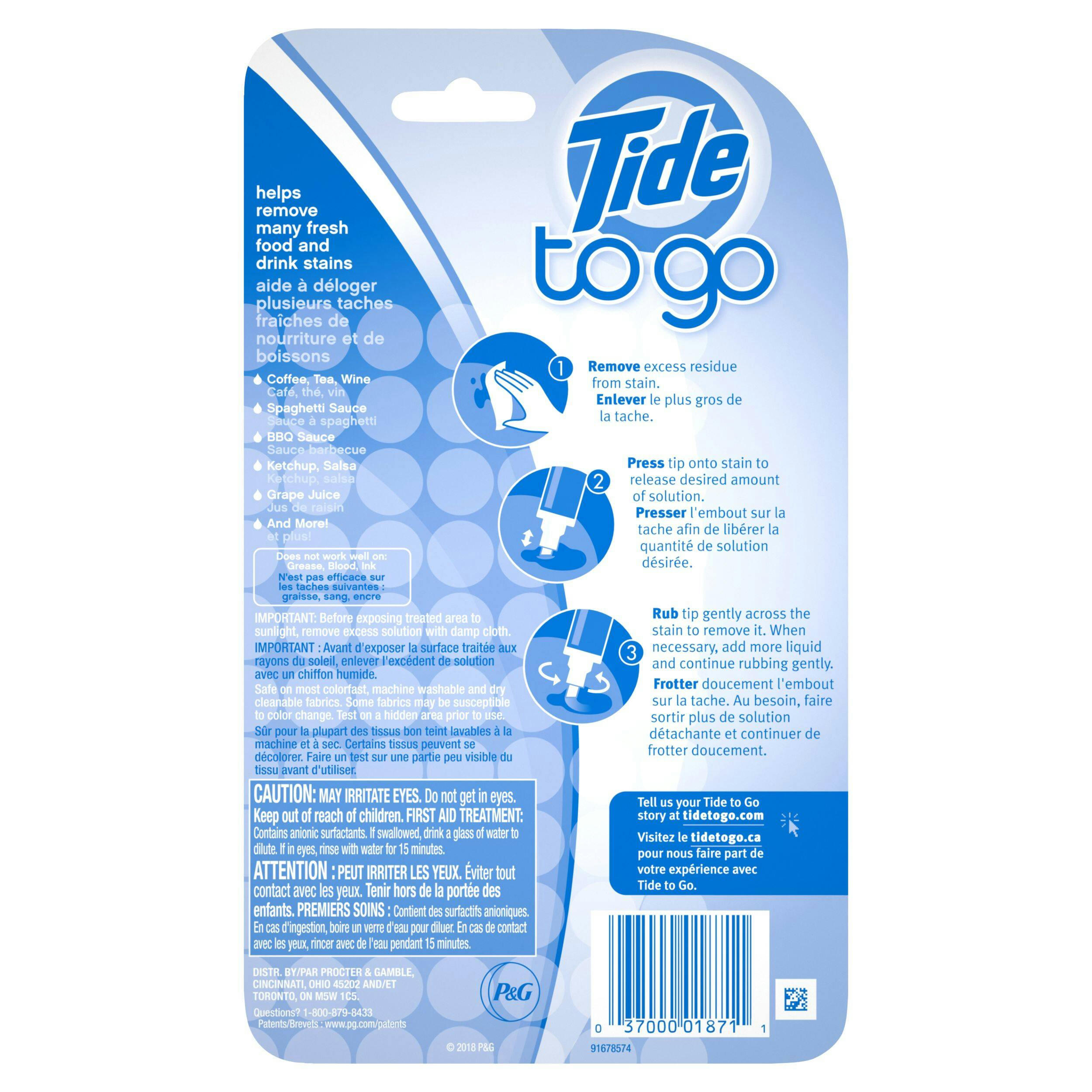 Tide-to-Go Fabric Stain Remover Pen, 10-g, 3-pk
