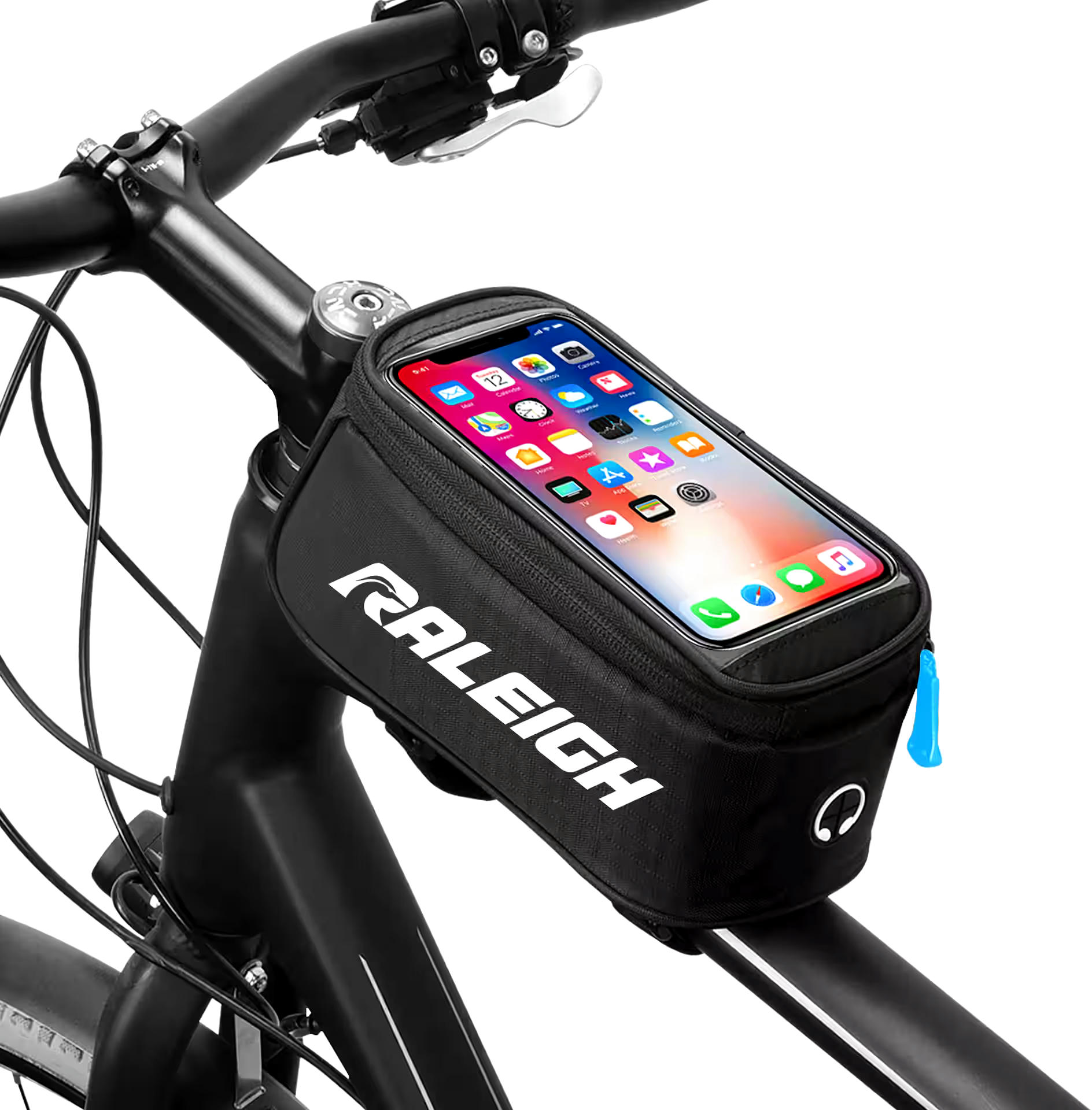Raleigh Bike Phone Bag For Phones Up to 6.5-in, Touchscreen Enabled, Black