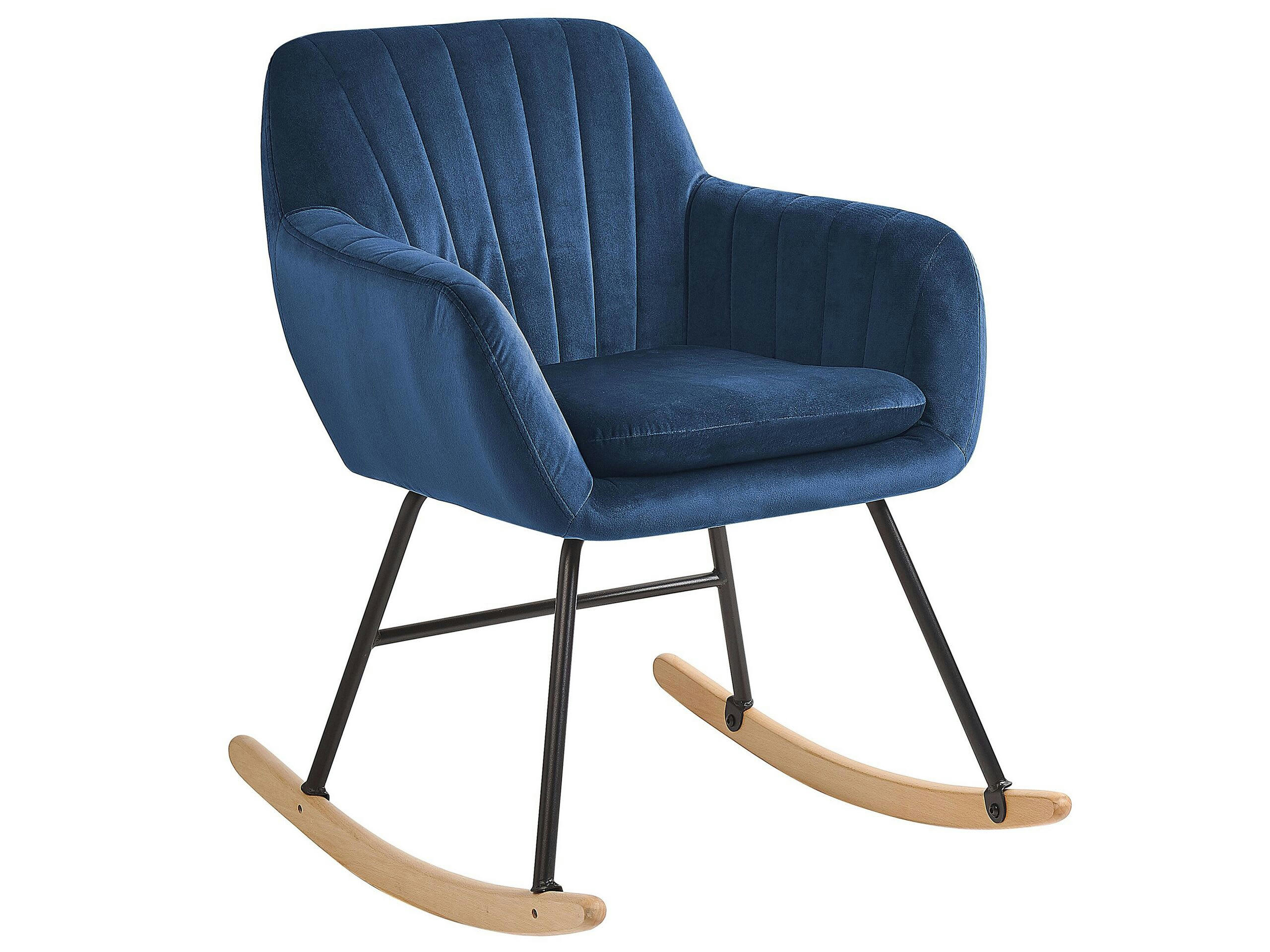 LIARUM - Chaise à bascule en velours bleu cobalt