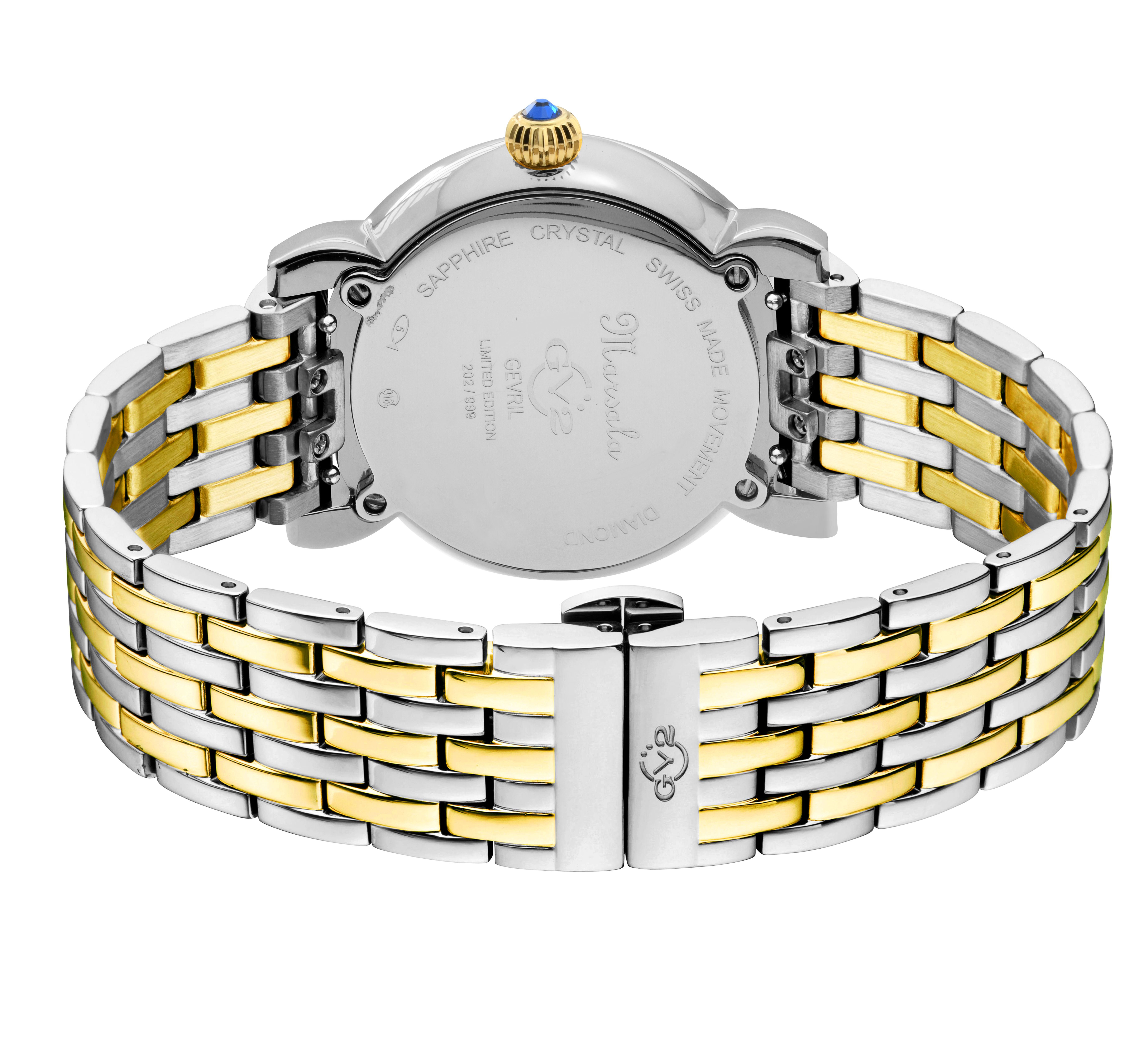 GV2 Marsala, Swiss Quartz Watch, White MOP Dial, 316L Stainless Steel, and Sapphire Crystal