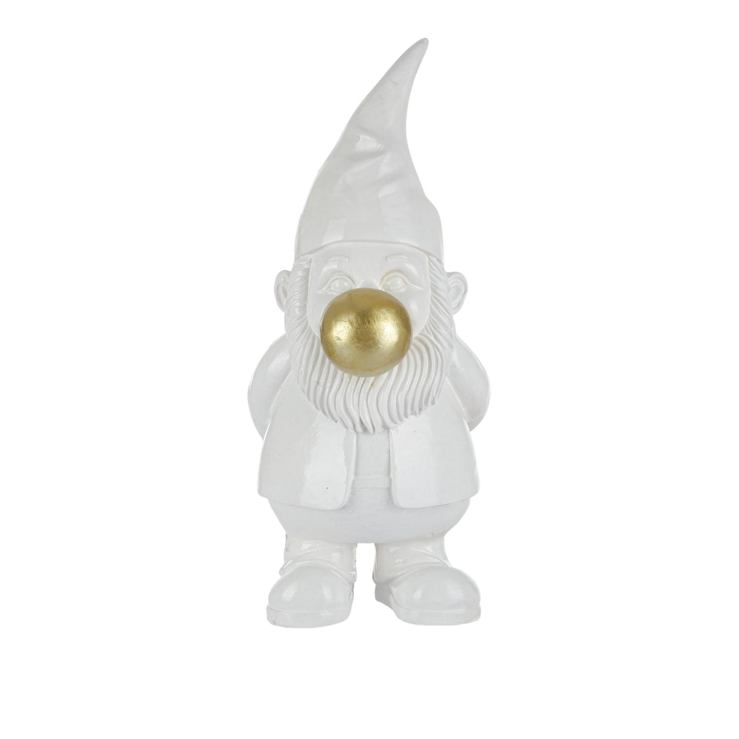 Statua gnomo con chewing gum 18,5x22x42,5 cm bianco