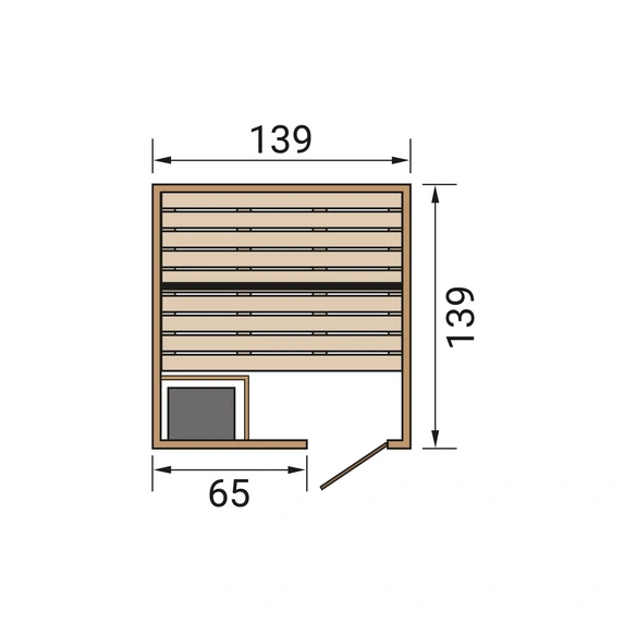Massivholzsauna »VALIDA 1«, 6 Personen, inkl. 3,6 kW Ofen mit externer Steuerung