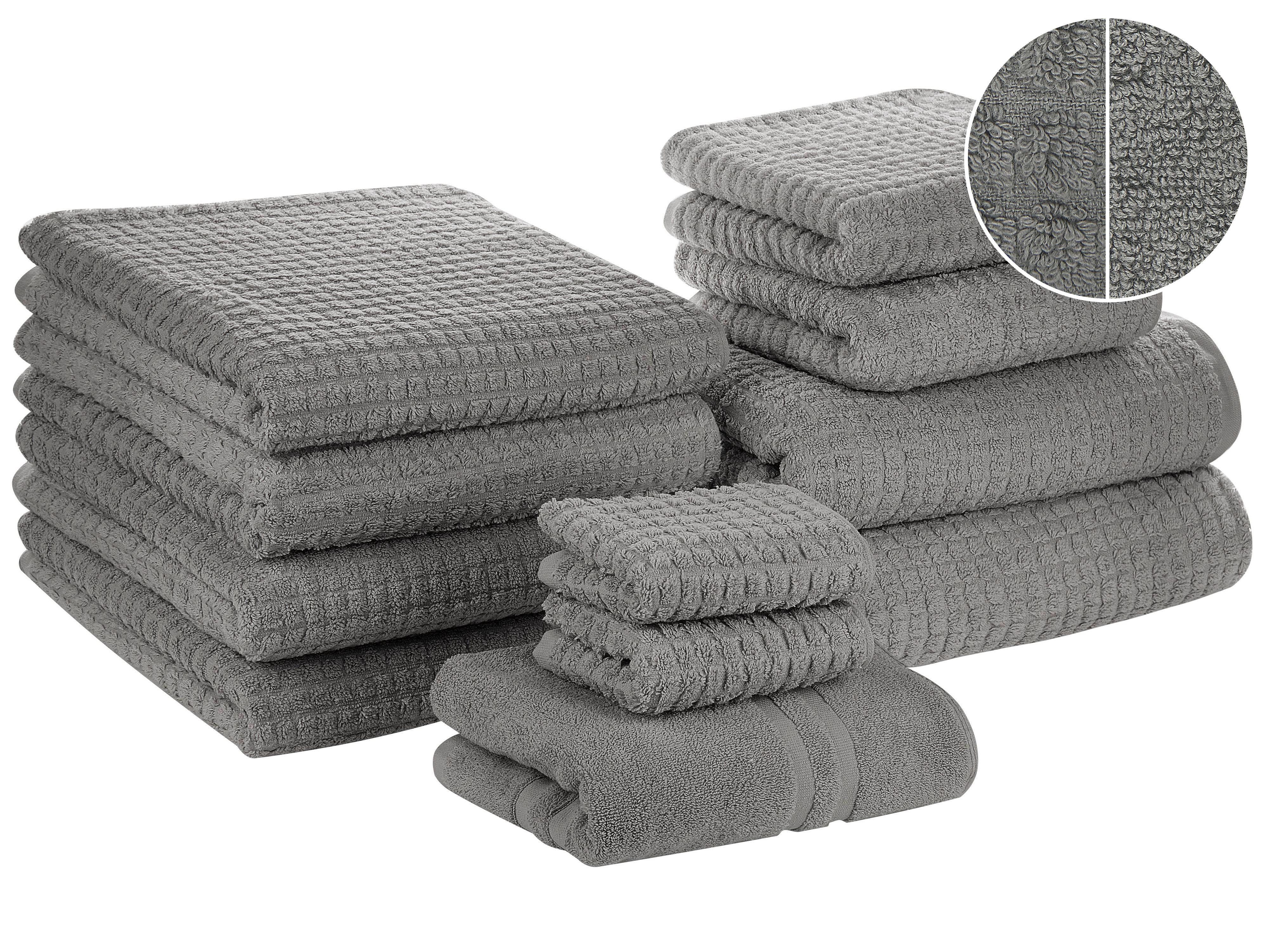 Set of 11 Towels ATAI Cotton Grey