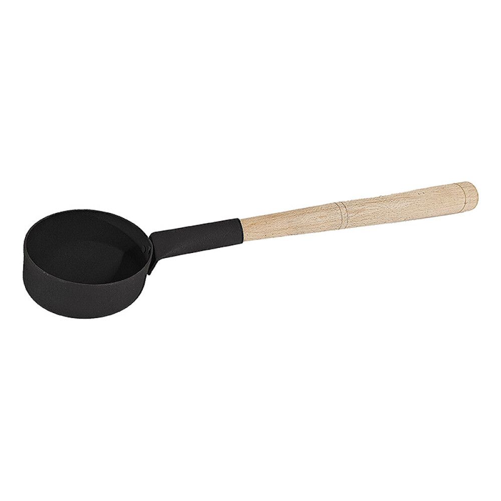 BASTUØSE SAUNIA SVART MED TREHÅNDTAK 47CM