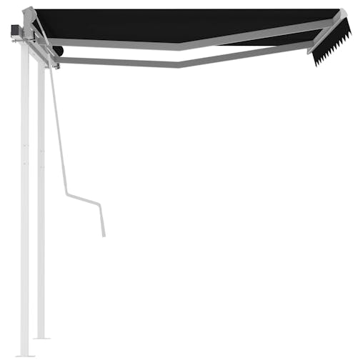 NNEVL Manual Retractable Awning with Posts 3x2.5 m Anthracite