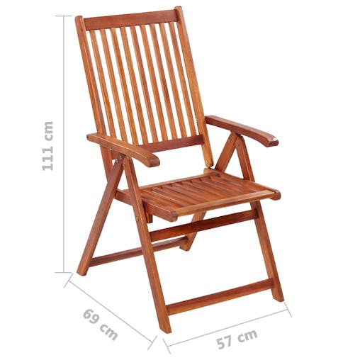 NNEVL Folding Garden Chairs 6 pcs Solid Wood Acacia