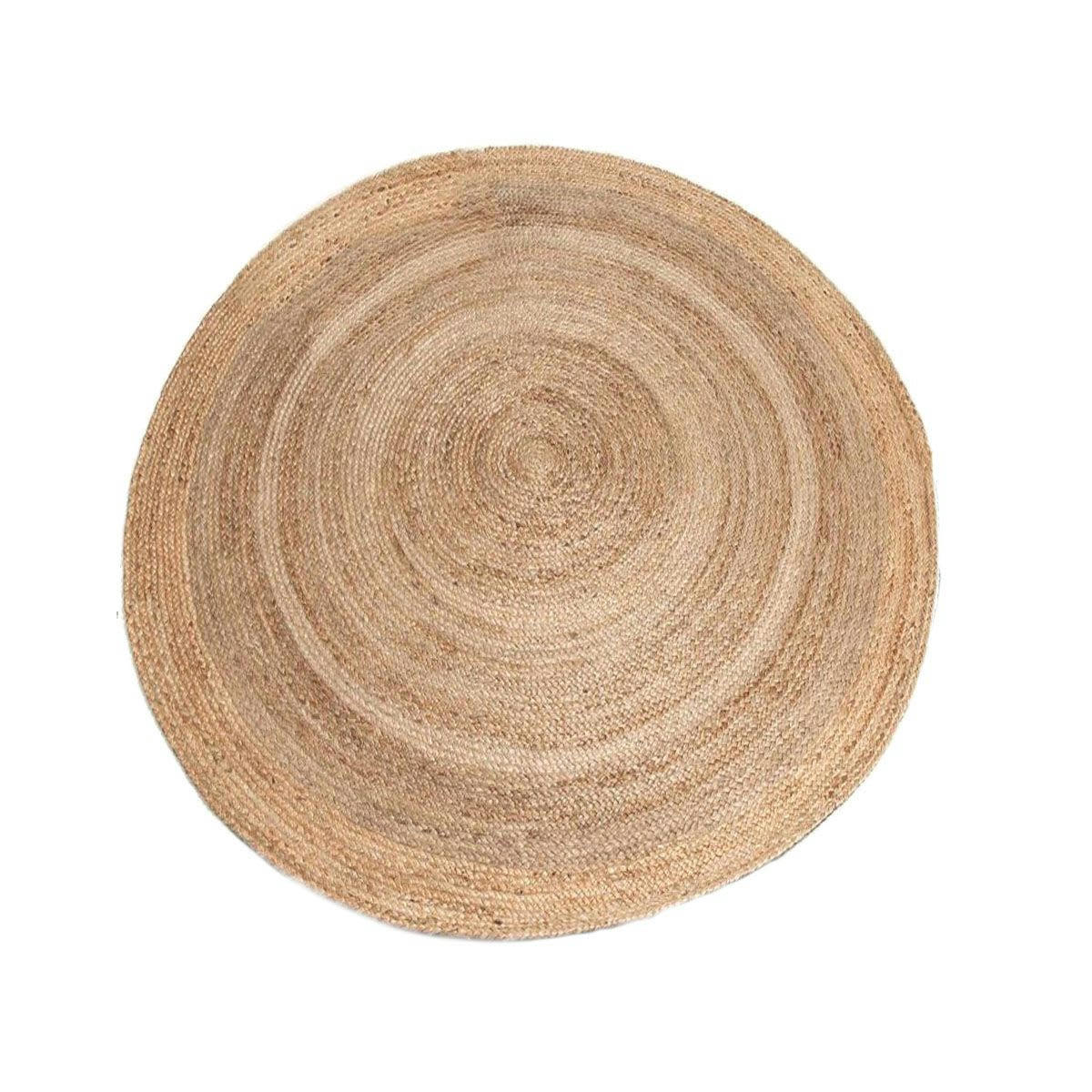 MOKA - Tapis réversible rond en jute naturel tissé main 200 cm