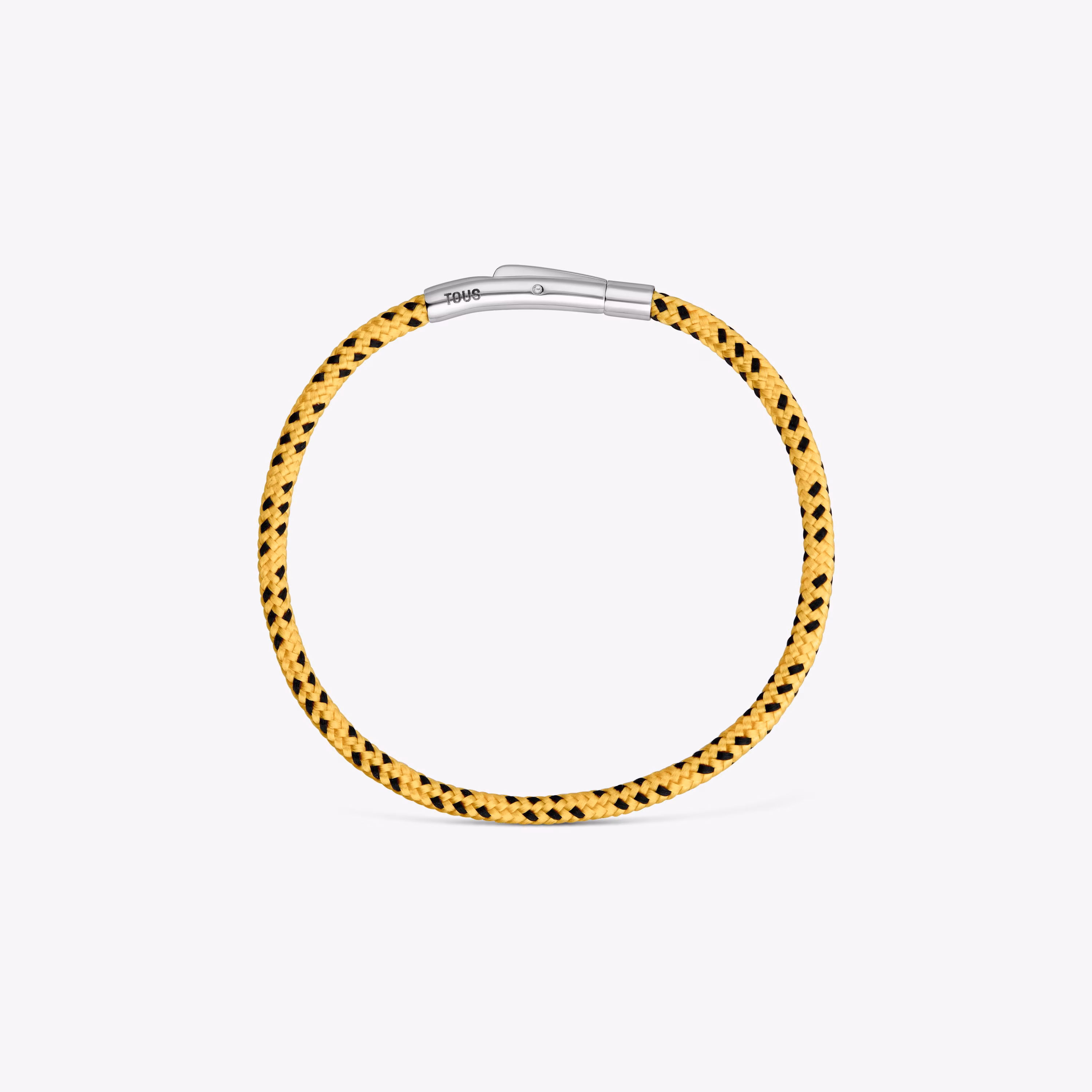 Pulsera con cordón amarillo y acero TOUS Basics