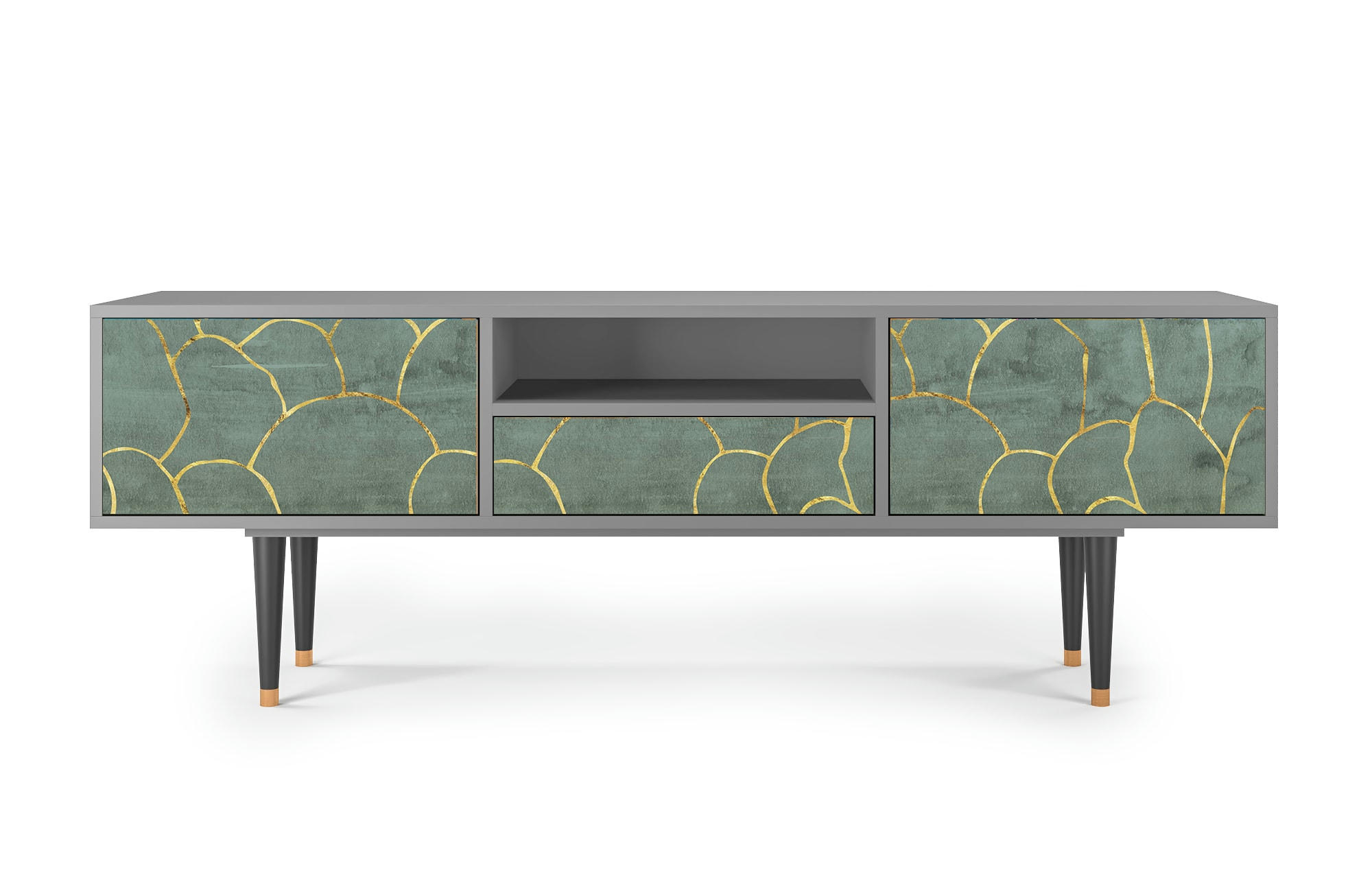 MAGNIFICENT WATER LILY - Meuble TV  bleu-vert 1 tiroir et 2 portes L 170 cm