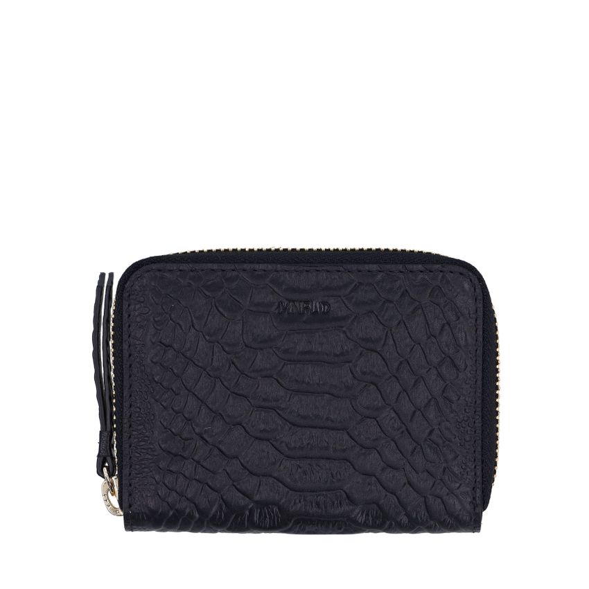 Manfield Zwarte leren portemonnee