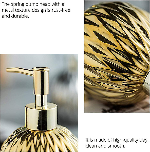 Distributeur de savon liquide doré - style campagnard moderne - pour salles de bains et hôtels élégants