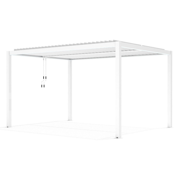 Pergola ogrodowa 4x4m Luxe biała, aluminiowa z oświetleniem LED