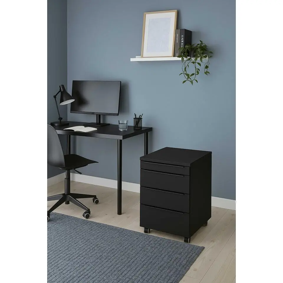 Ladekast met witte wielen Hermoso - 42 x 60 x 63 cm - Antraciet