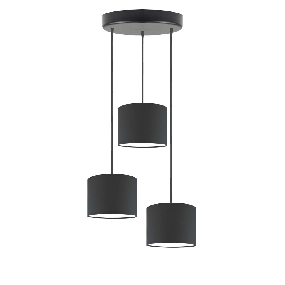 Lampa sufitowa 3-punktowa PUEBLO Czarny/ Grafitowy