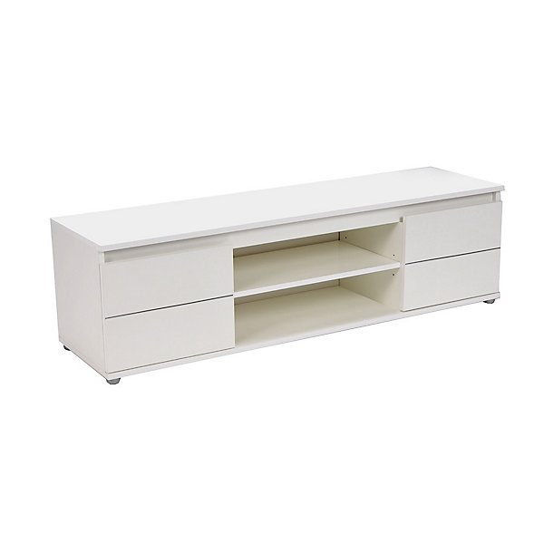 Meuble TV/Vidéo COMO 140cm 2 portes   1 niche / Blanc