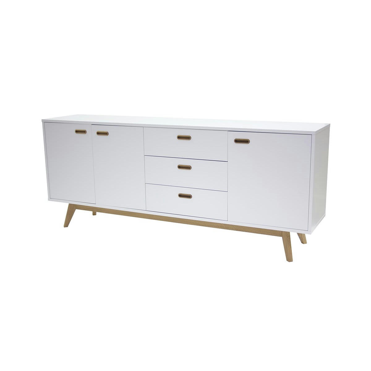 CAZO - Grand buffet bas 3 portes 3 tiroirs en bois