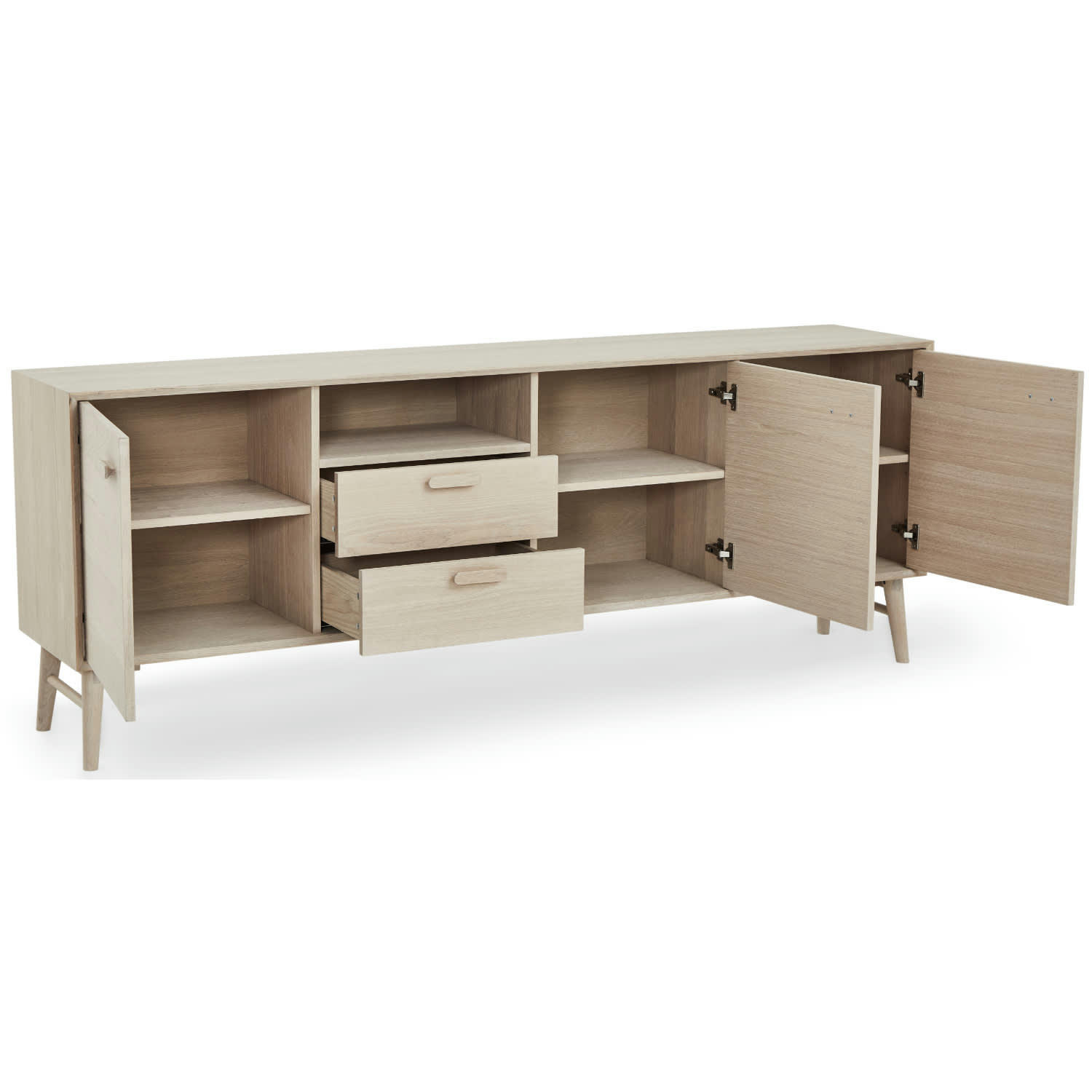 PORTO - Buffet 3 portes 2 tiroirs en chêne massif clair