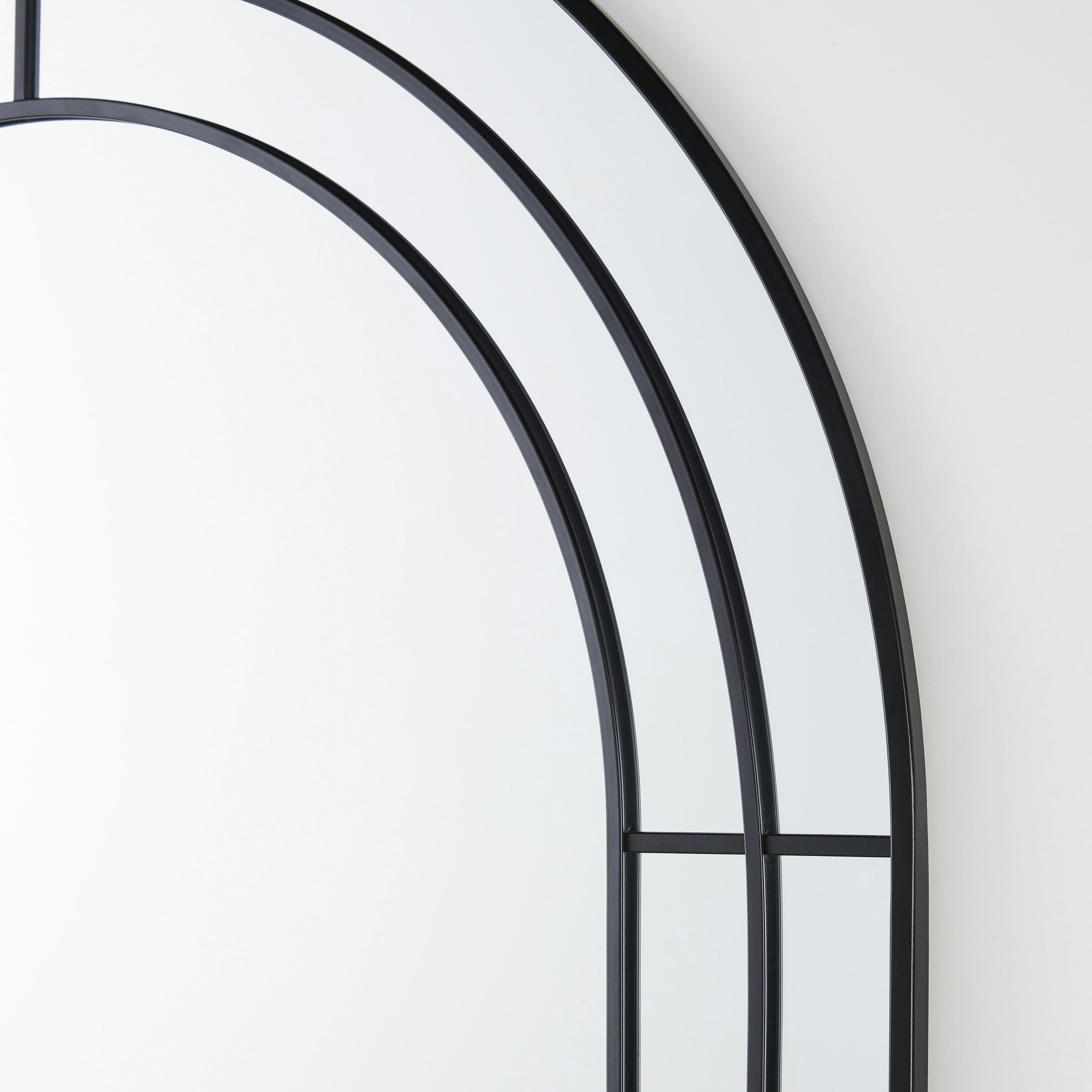 DANIE - Grand miroir arche en métal noir 90x180