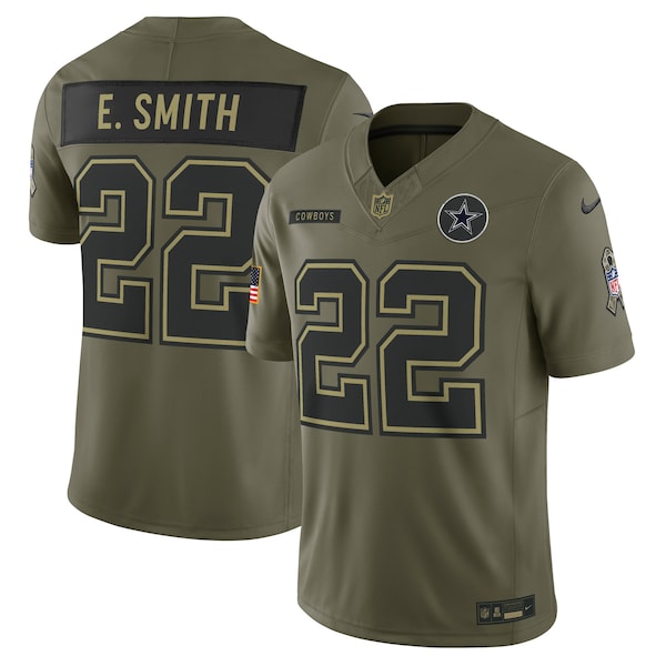 Emmitt Smith Dallas Cowboys Nike 2025 Salute to Service Retired Limited Jersey - Olive
