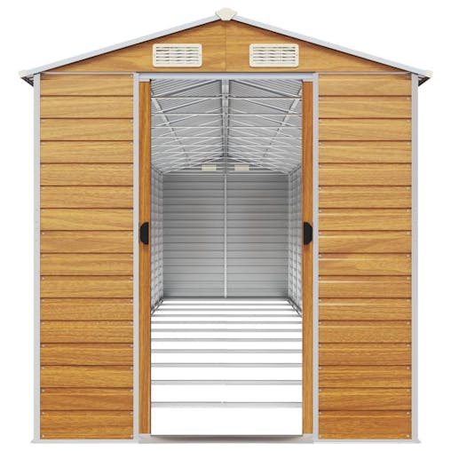 NNEVL Garden Shed Light Brown 191x980x198 cm Galvanised Steel