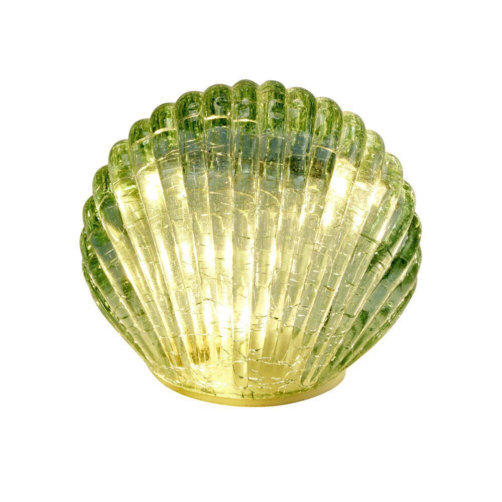 Décoration à poser coquillage LED en verre 7x4,5xH6,5cm (3 modèles)