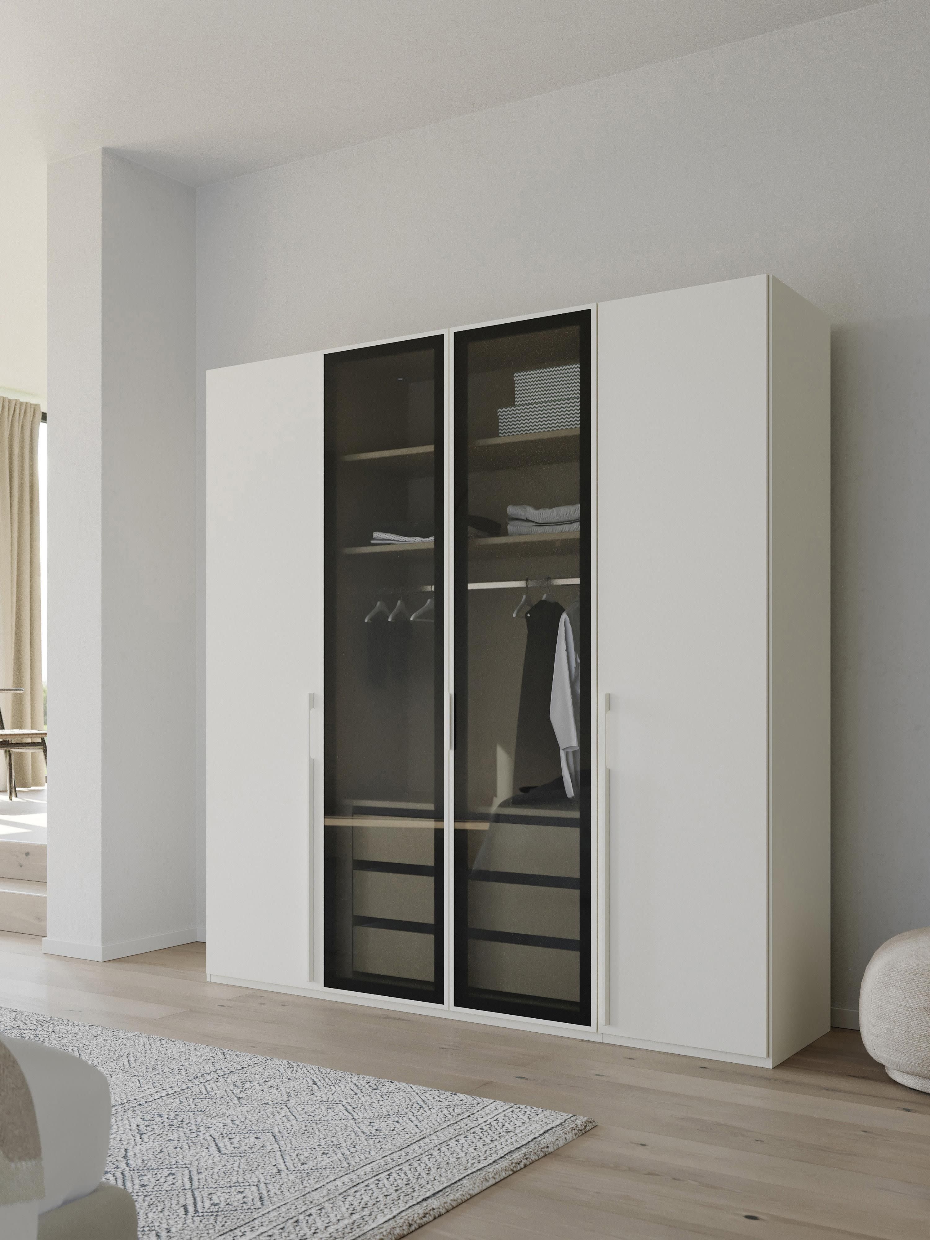 Drehtürenschrank Soriso mit beleuchteten Glastüren