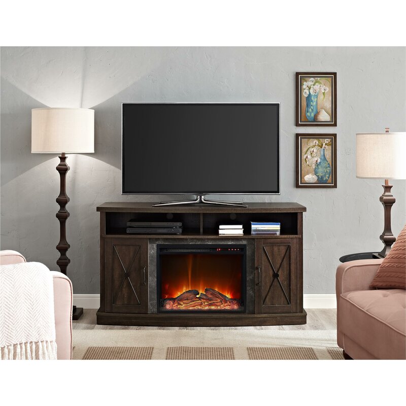 Schuyler TV Stand for TVs up to 60 with Electric Fireplace Included