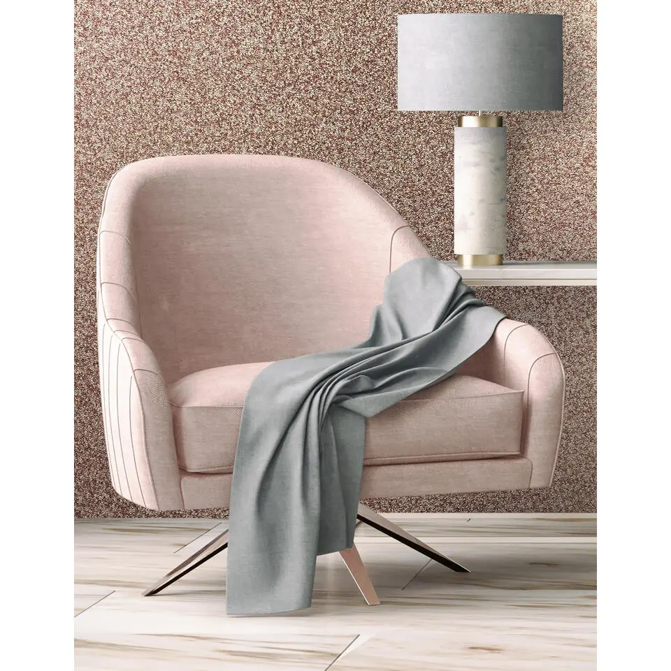 Dutch Wallcoverings behang - Loft uni glitter oudroze - 0.53x10,05m