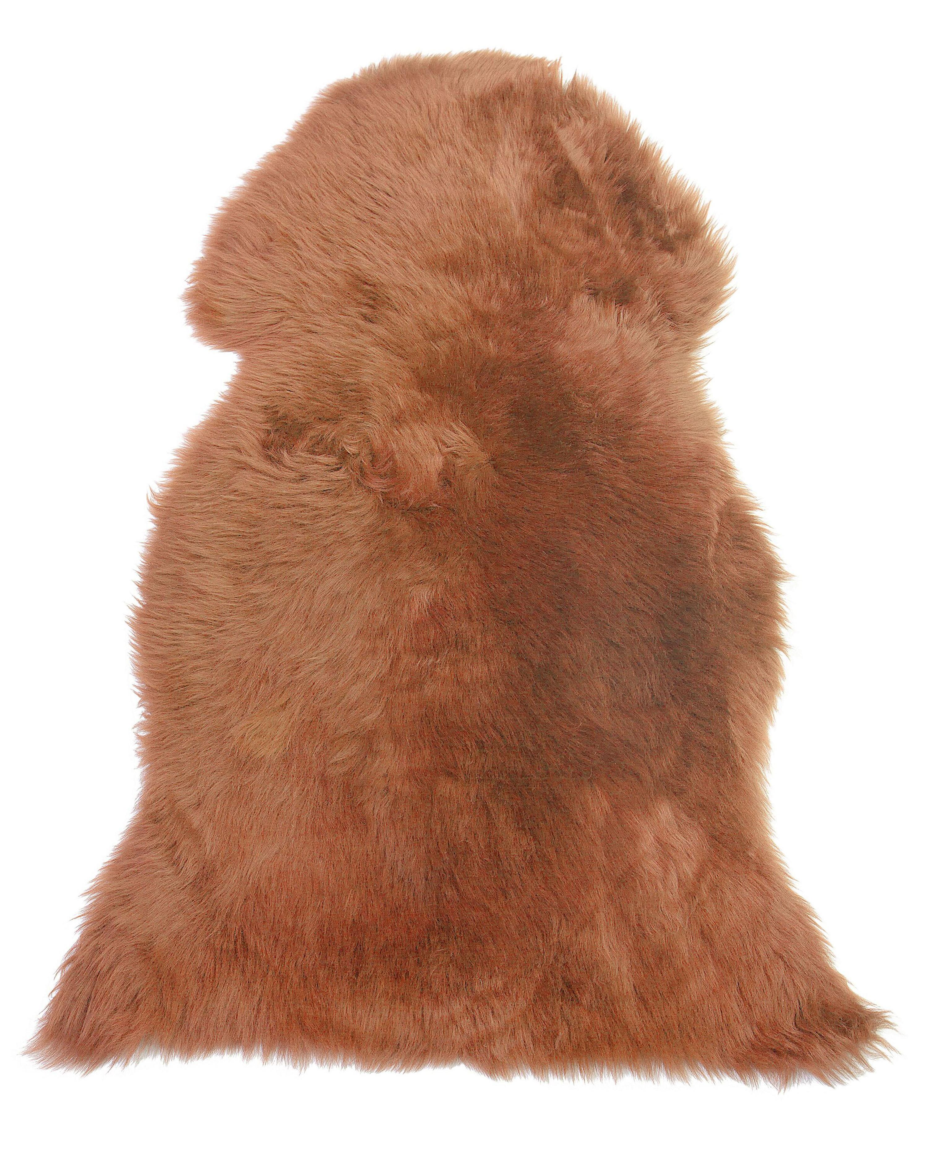 Sheepskin Rug ULURU Light Brown 65 x 110 cm