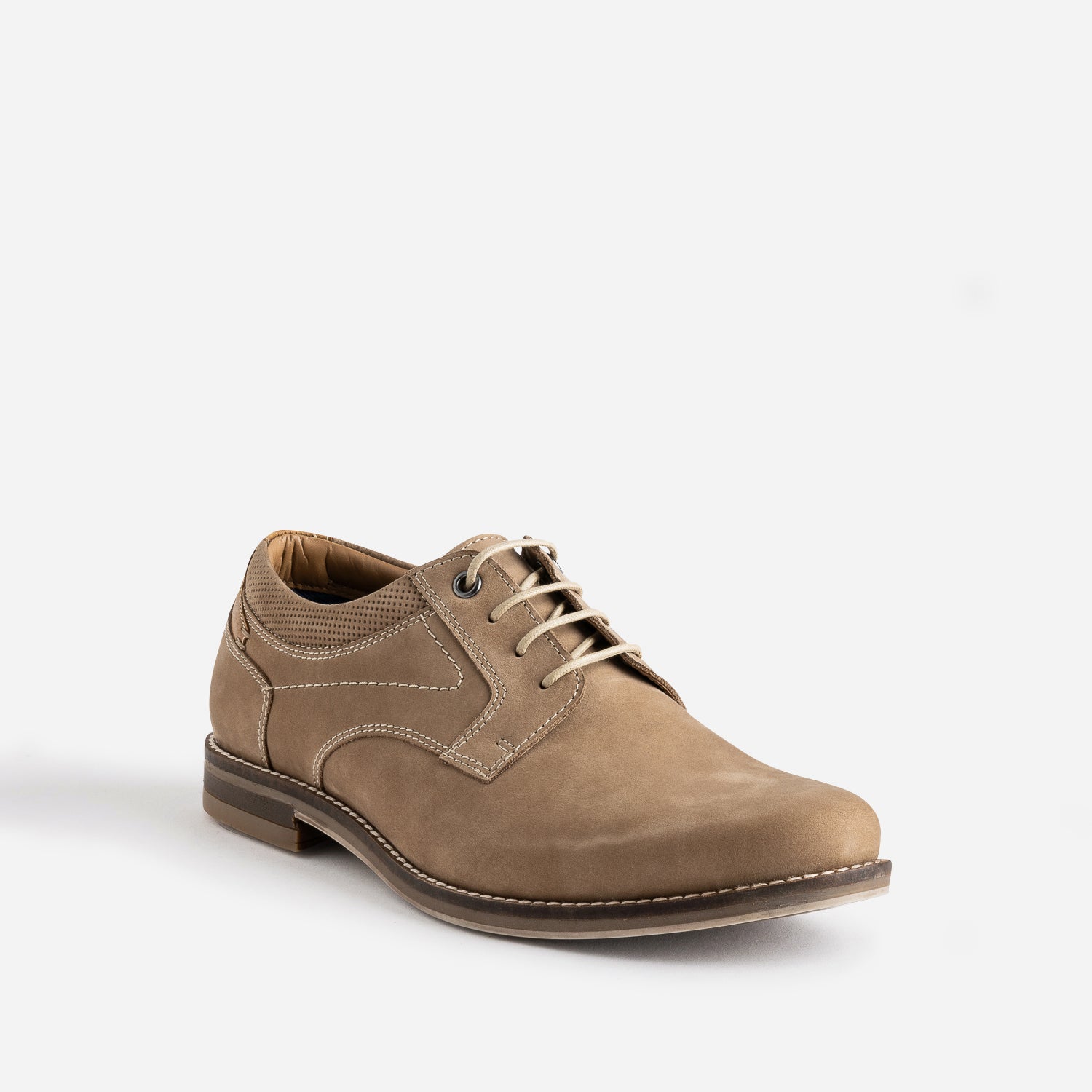 Derby beige cuir nubuck