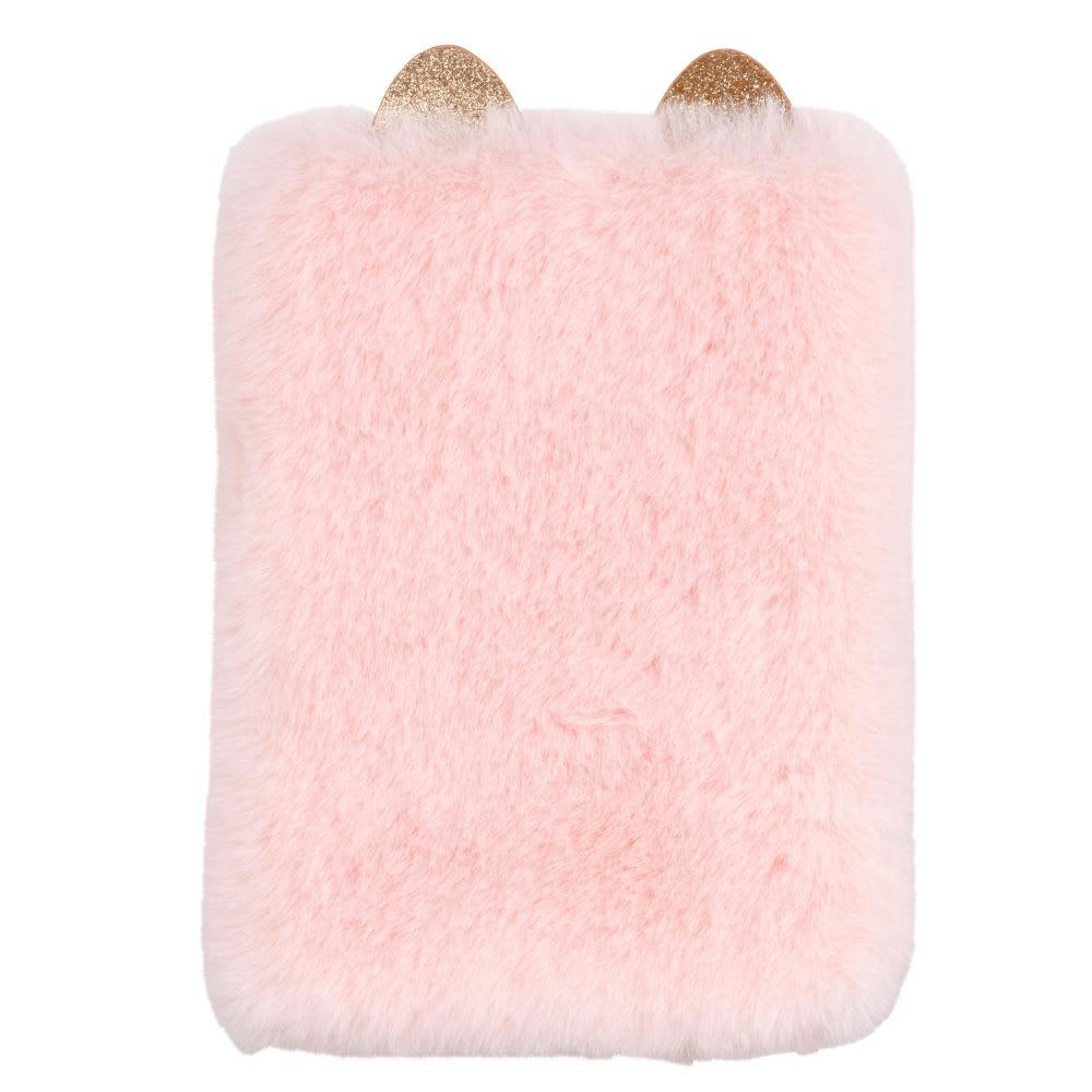 CALINOU - Carnet de notes chat imitation fourrure rose