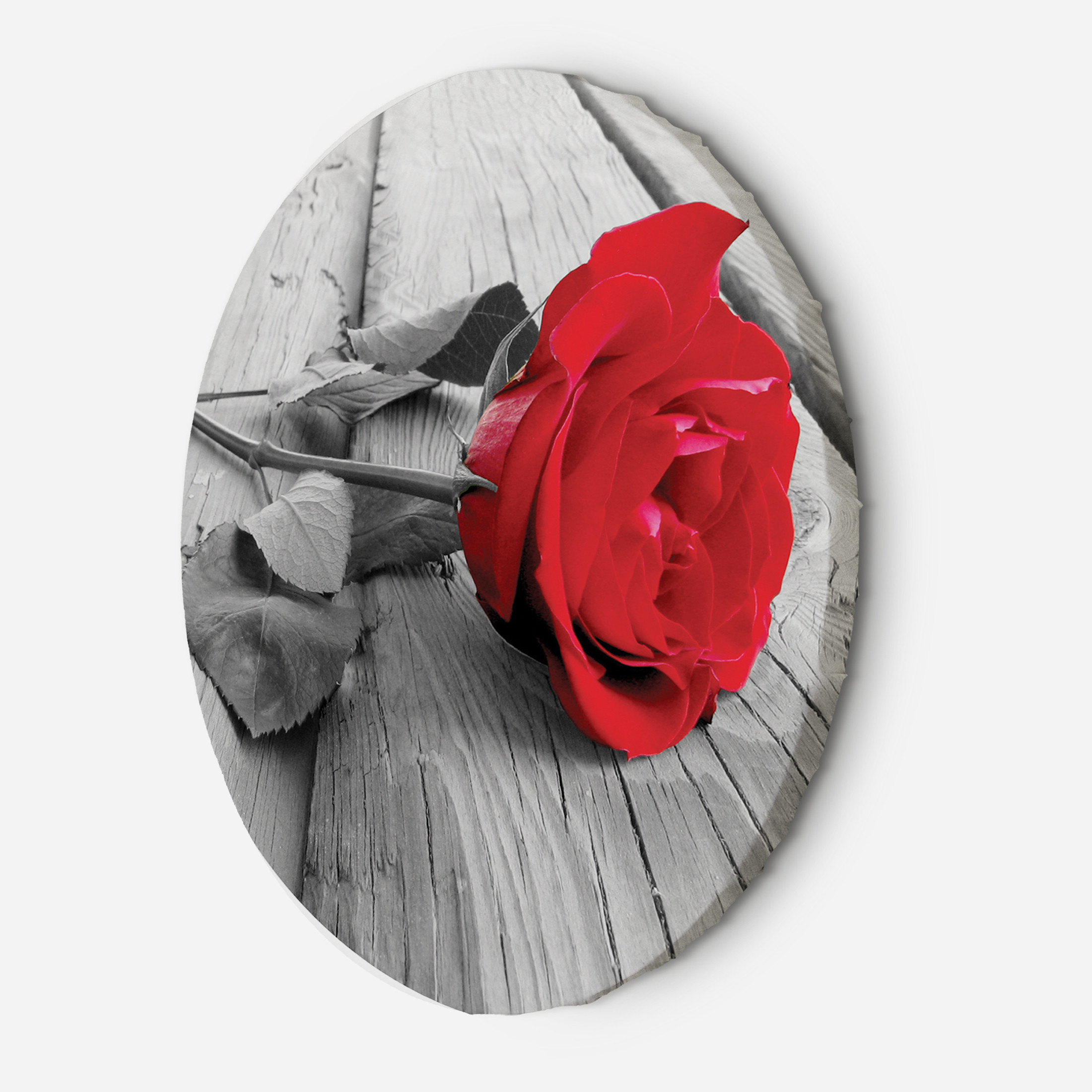 Feeby Okrągly obraz, Czerwona róża na pomoście 40d