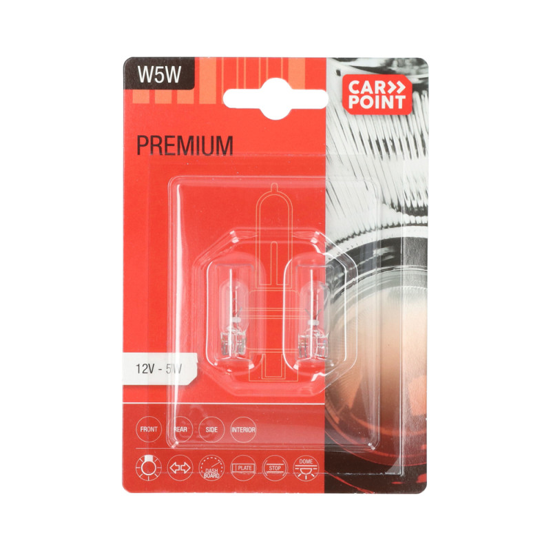 Ampoule Premium pour voiture W5W 12 V 2 pièces CARPOINT