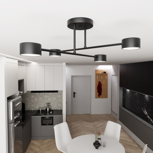 Lampa Sufitowa Halo 4 Black