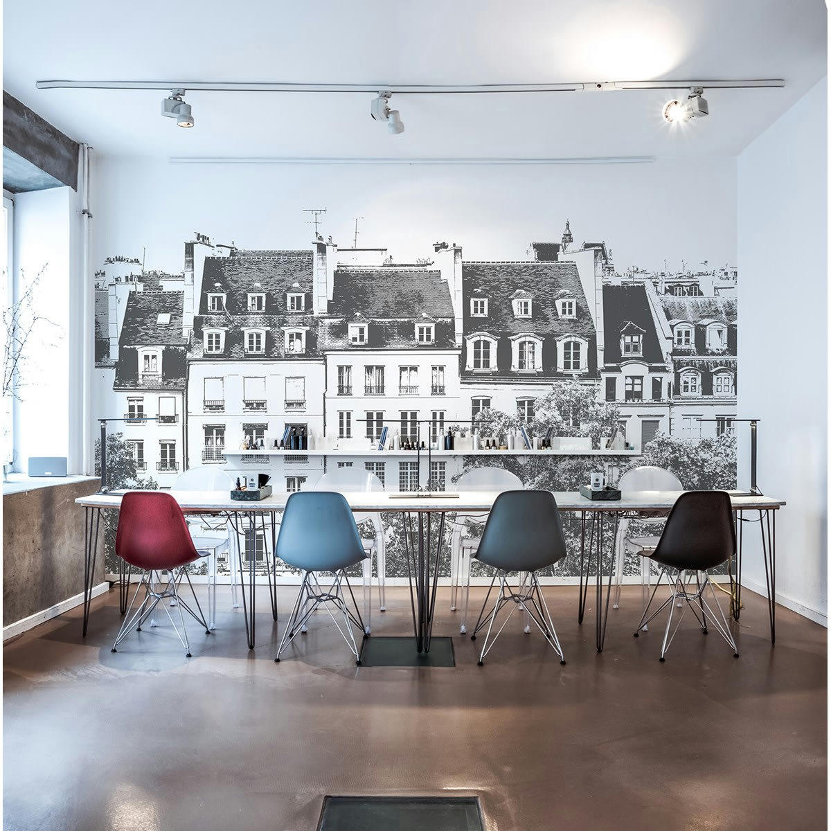 GRANDS BOULEVARDS - Papier peint panoramique en papier gris 384x270