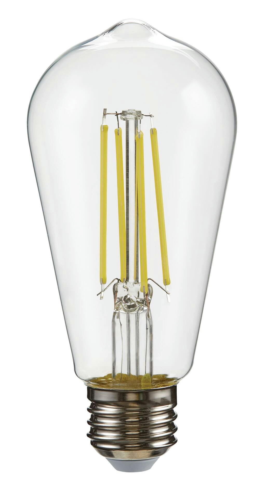 NOMA ST19 E26 Base Vintage Dimmable Clear LED Filament Light Bulb, 5000K, 800 Lumens, Daylight, 60W, 4-pk